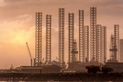 Cranes against the glow