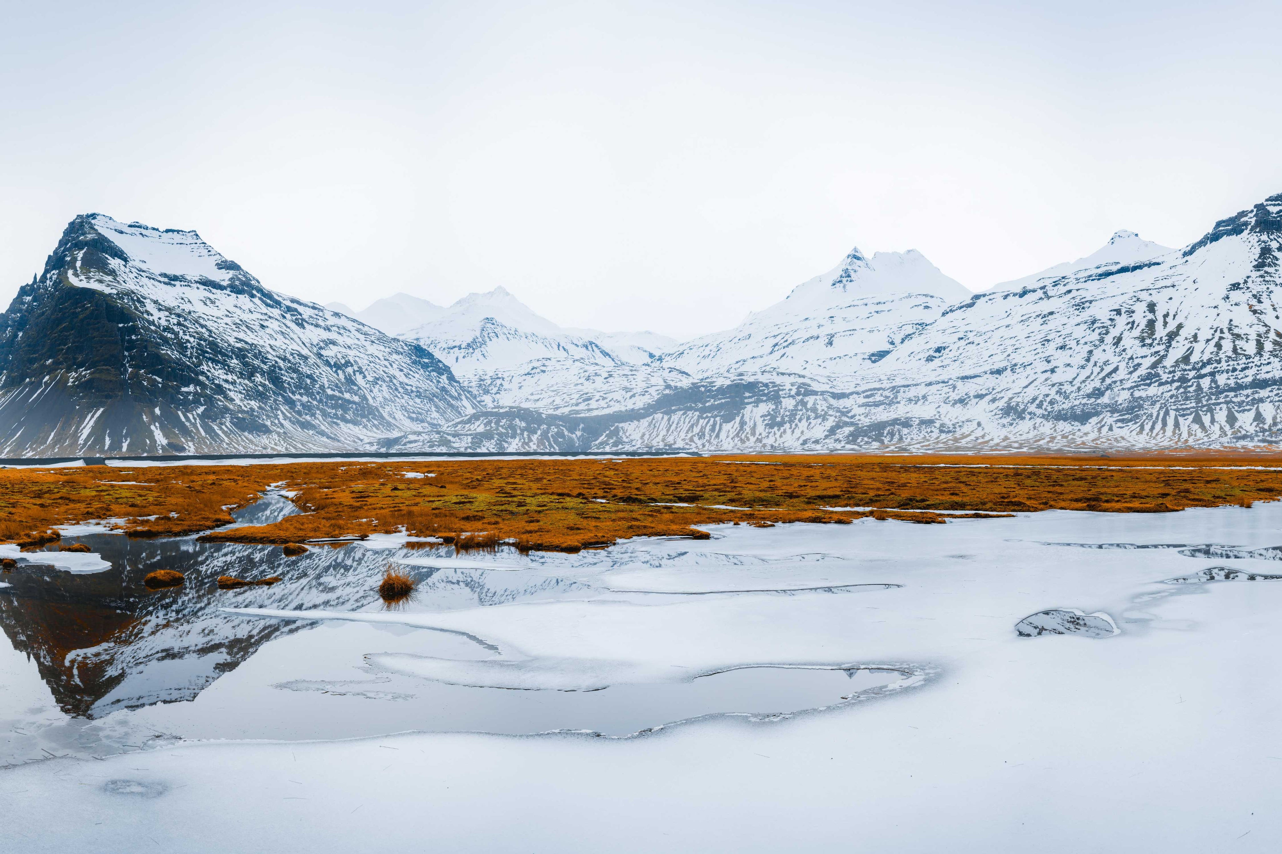Mountains reflected in Ice