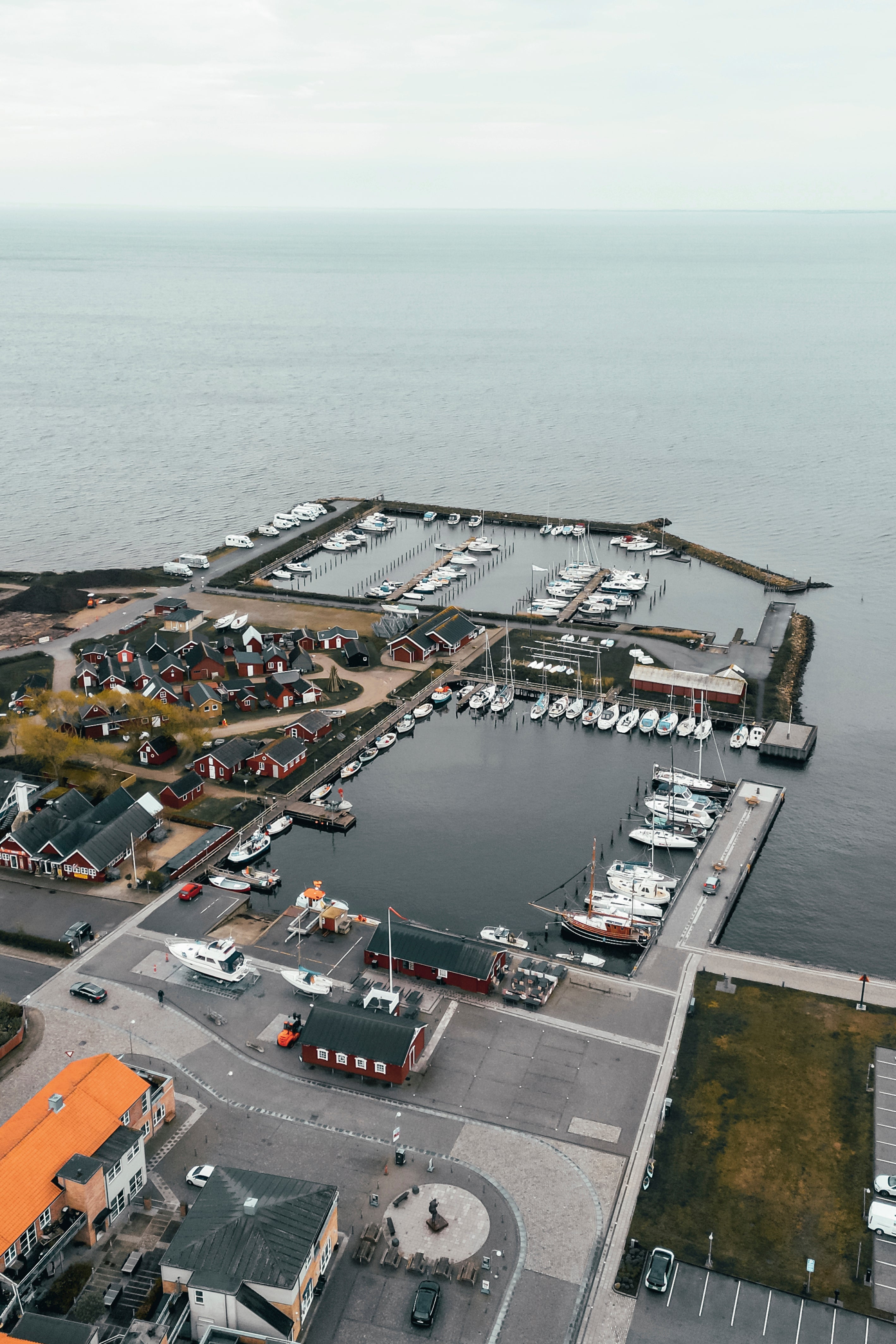 Aerial view of the harbor