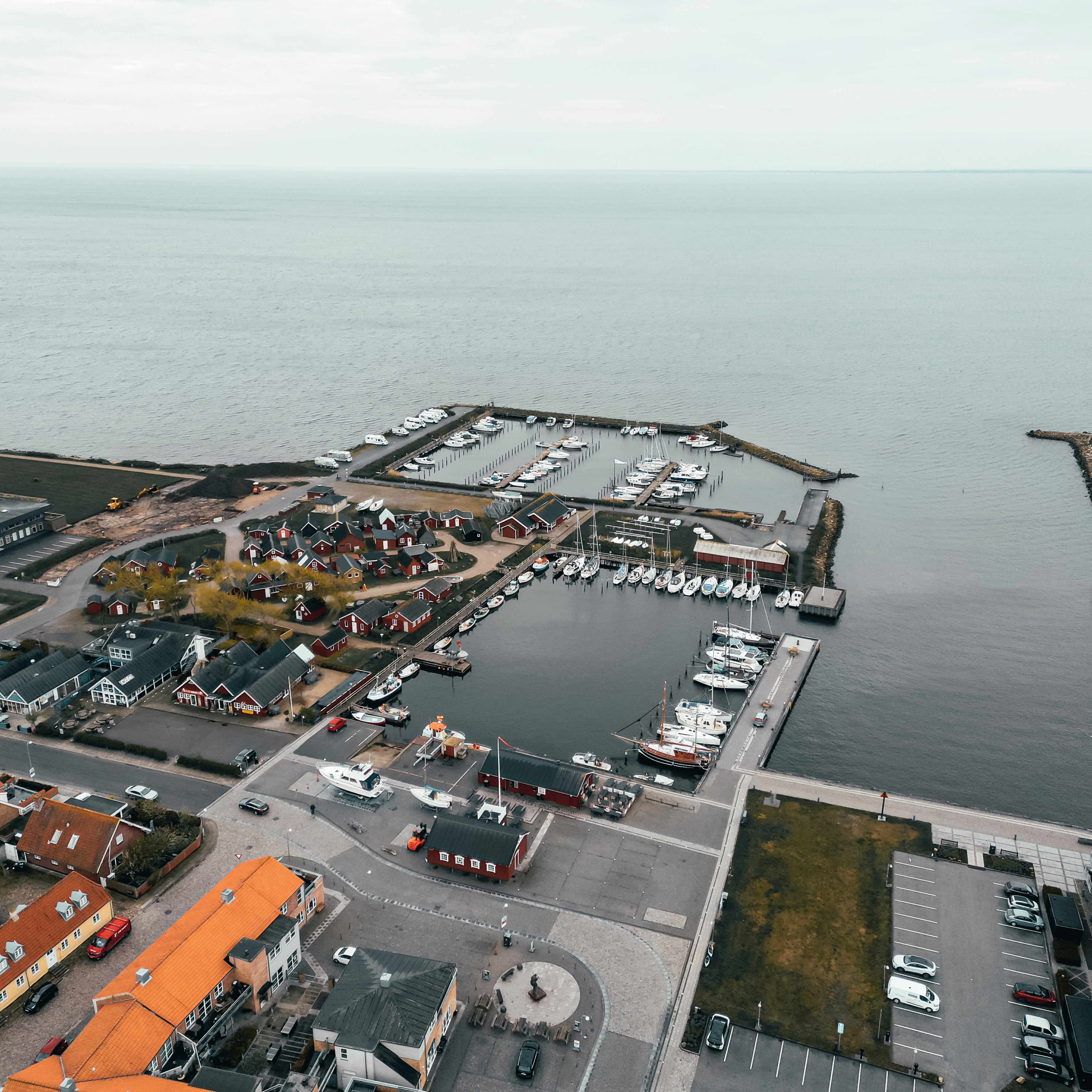 Aerial view of the harbor