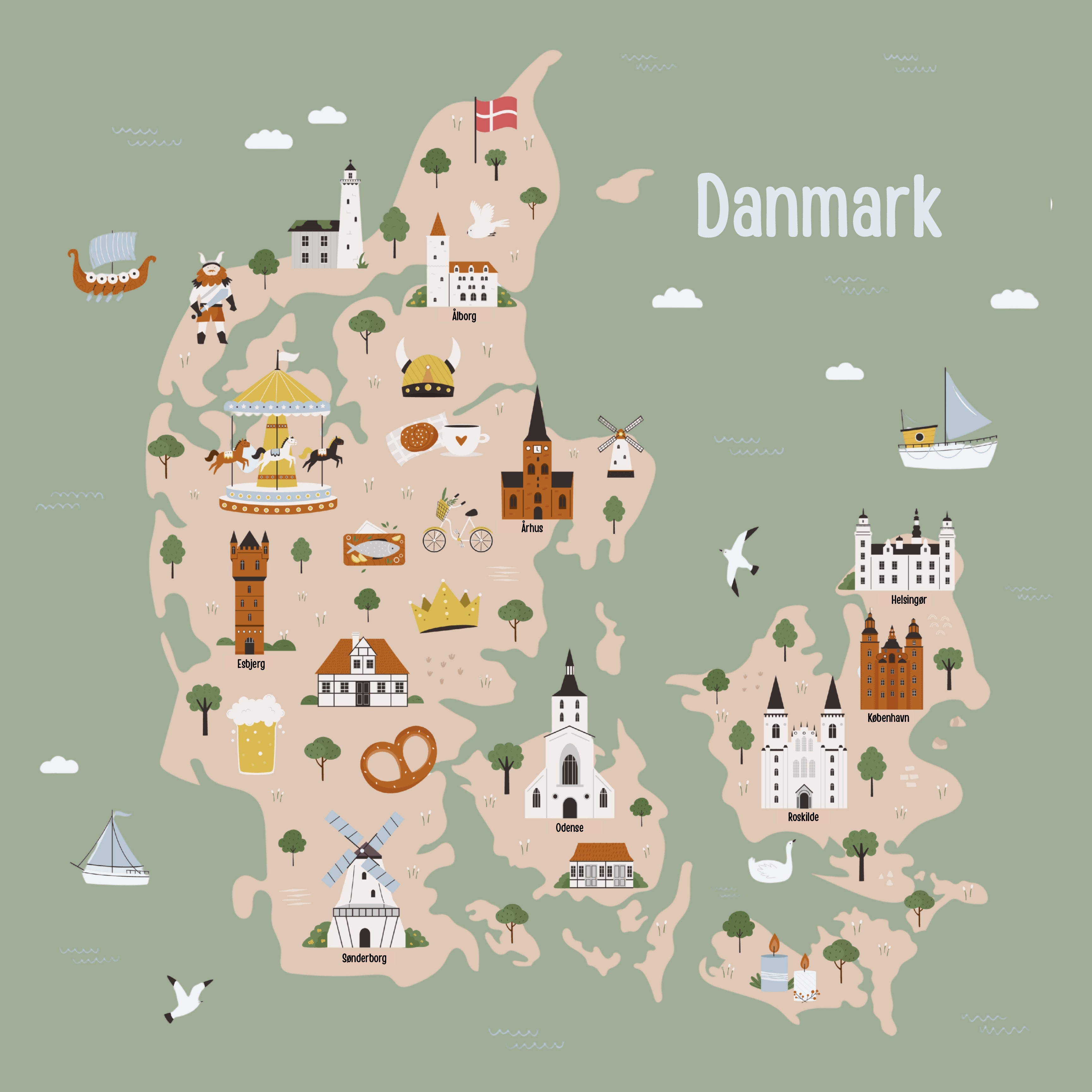 Danmarks kortet