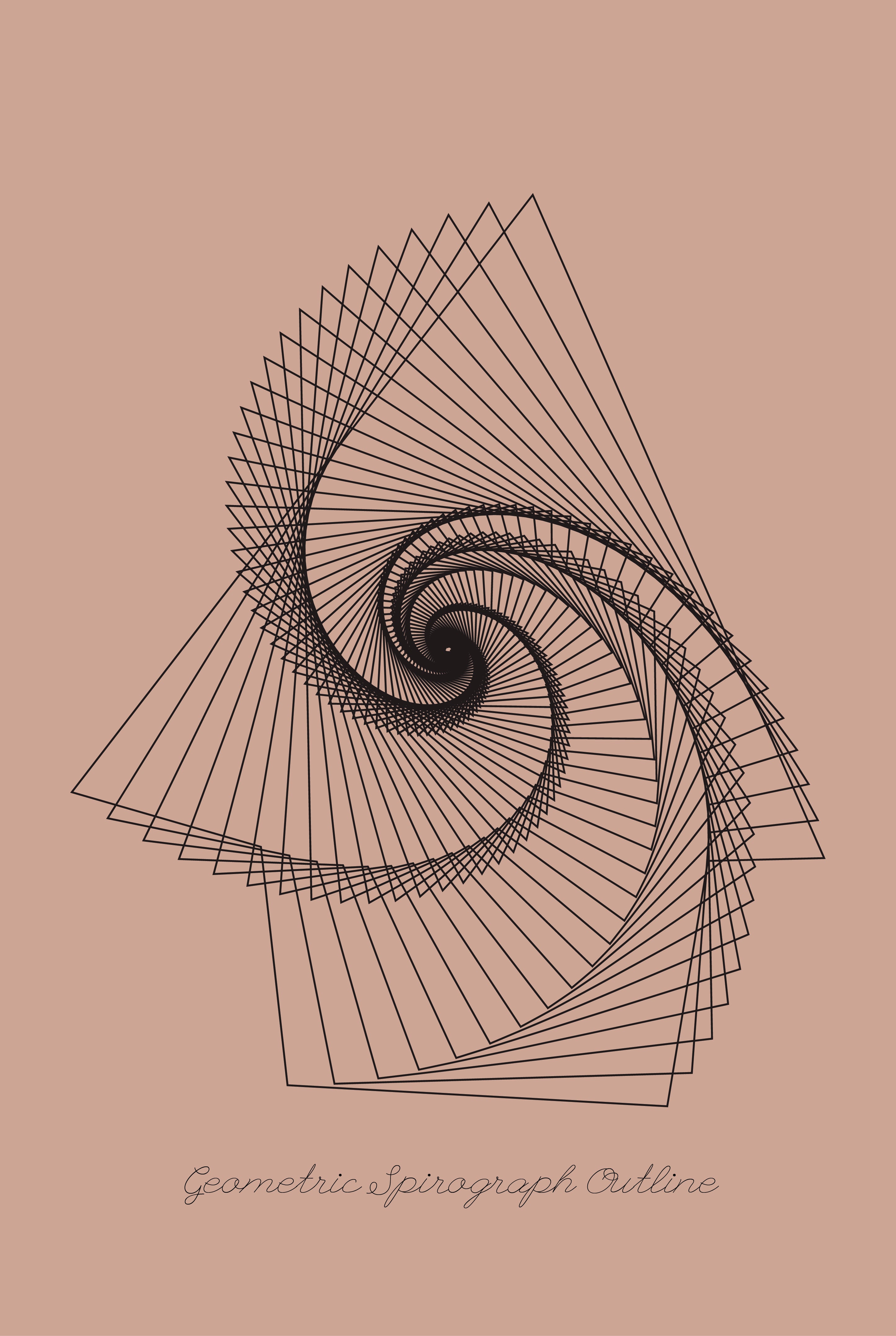 Geometric spirograph outline