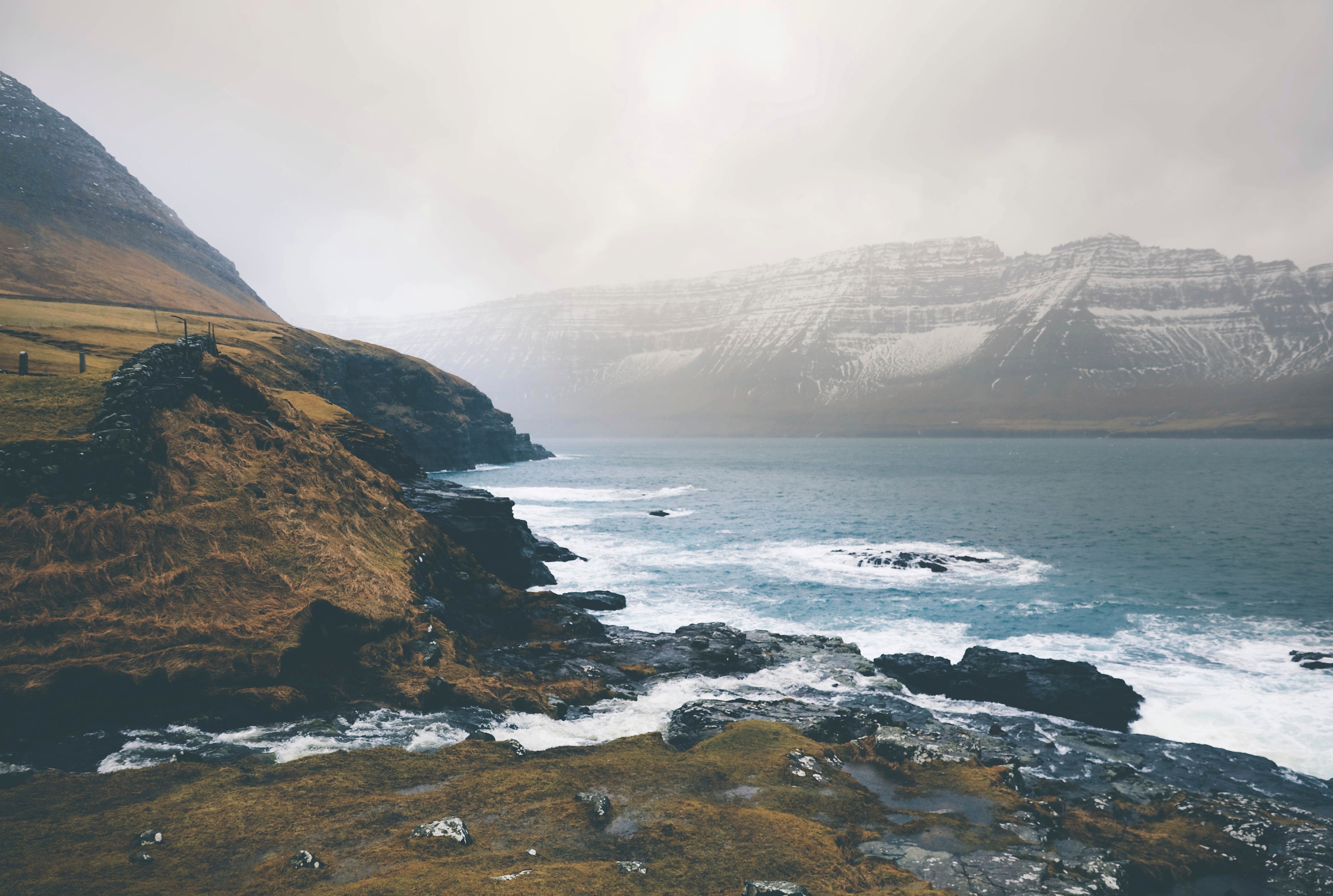 Misty shore