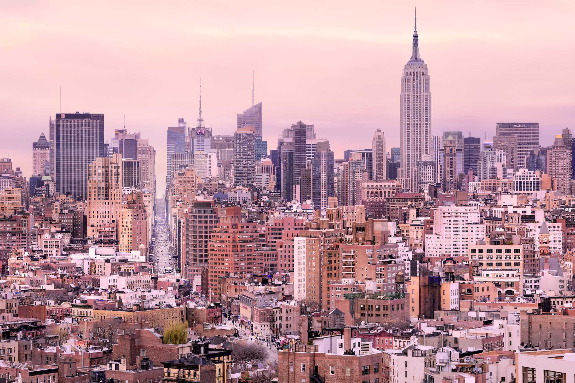 Nyttårsaften i solnedgang i New York