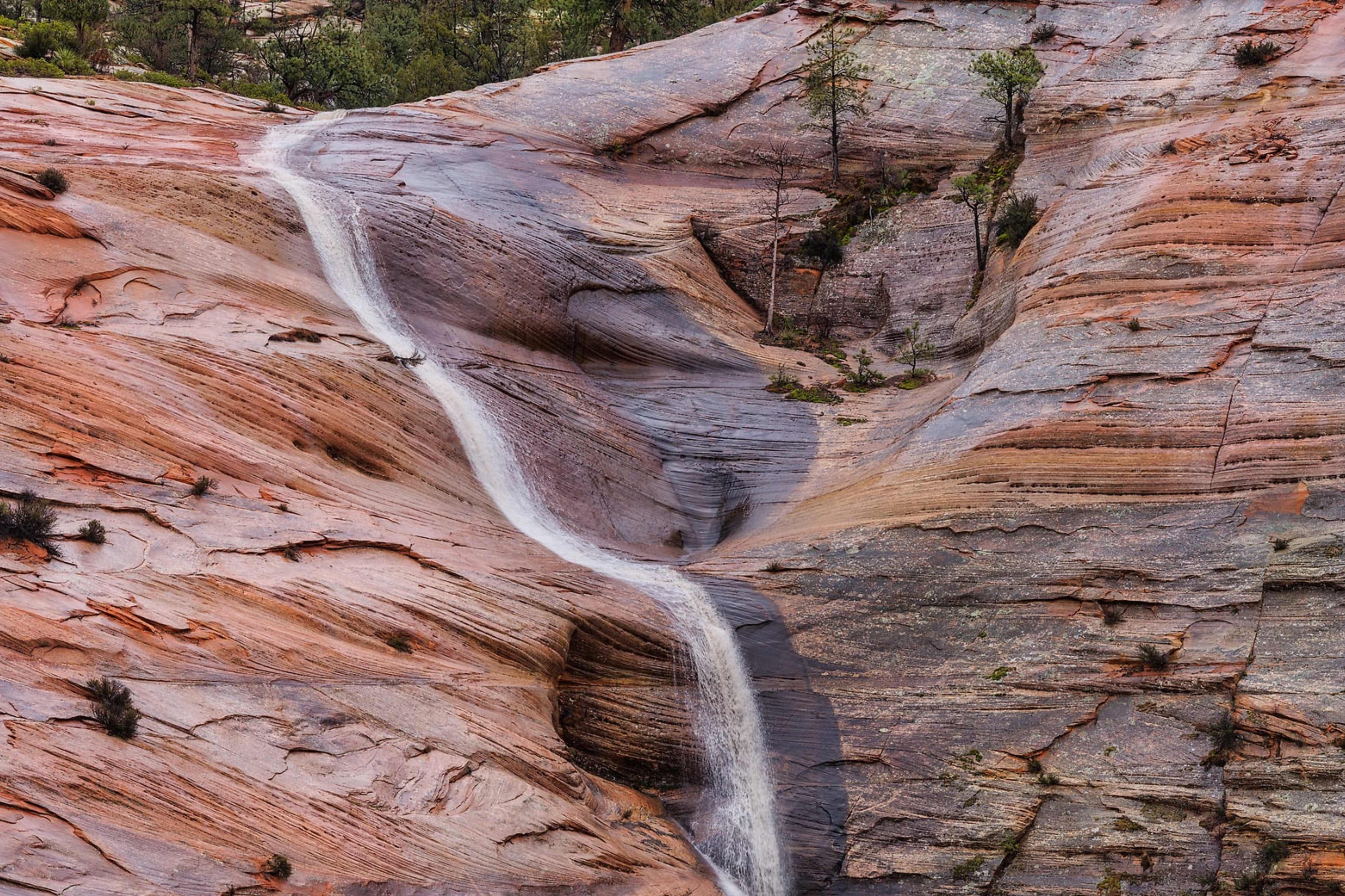 Zion winter waterfall